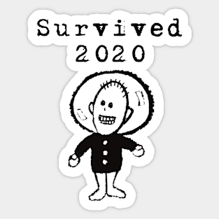 Survived corona 2020 on a t-shirt, card or pillow... Sticker